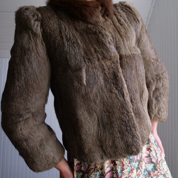 Vintage Jackets & Blazers - 70s/80s soft brown rabbit fur jacket